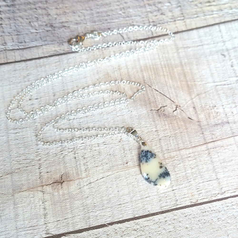 Dendrite Opal Necklace Natural Gemstone Pendant